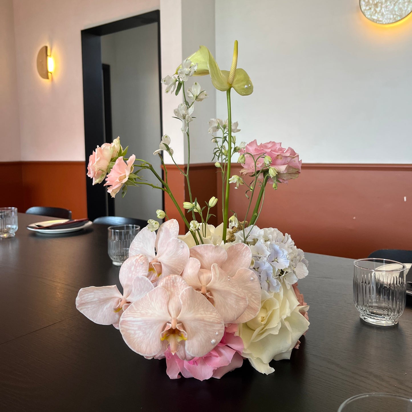 small floral cloud pastel with orchids