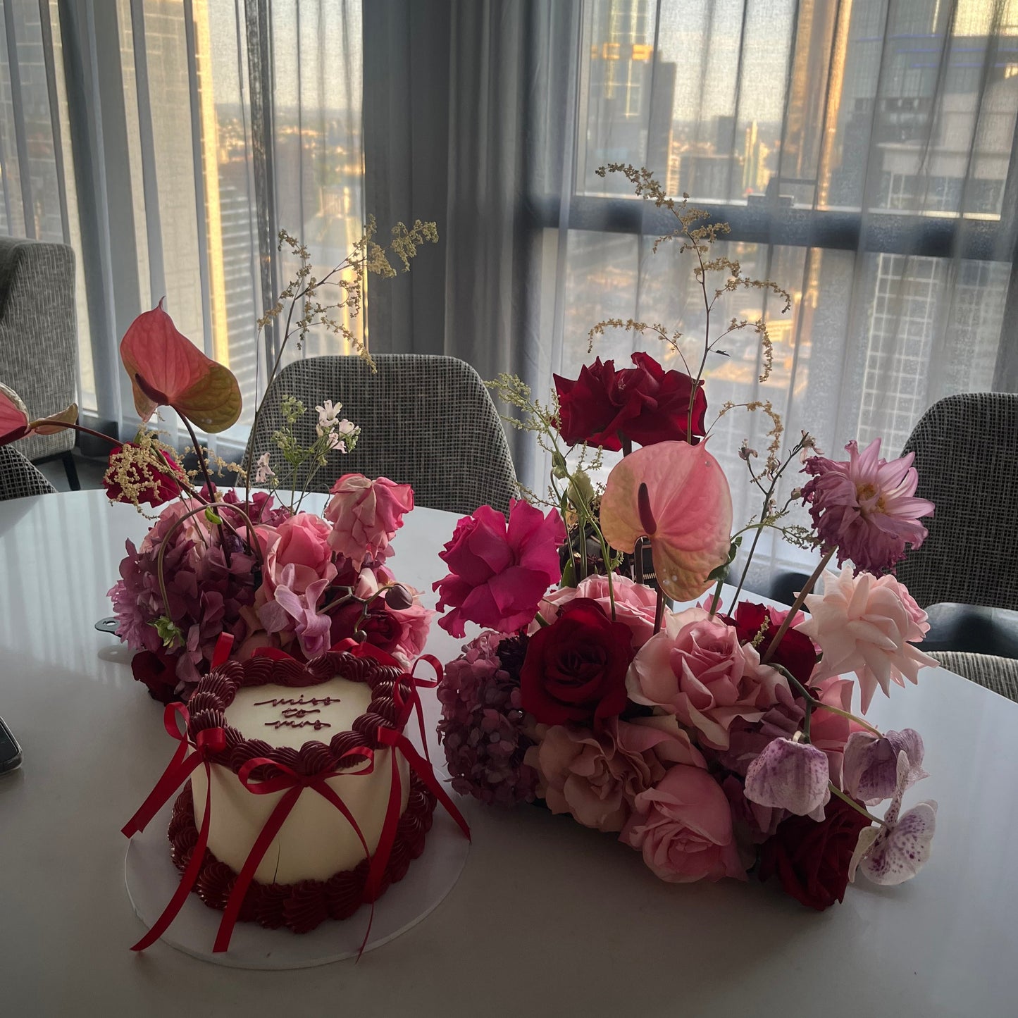 two medium floral clouds bright and bold