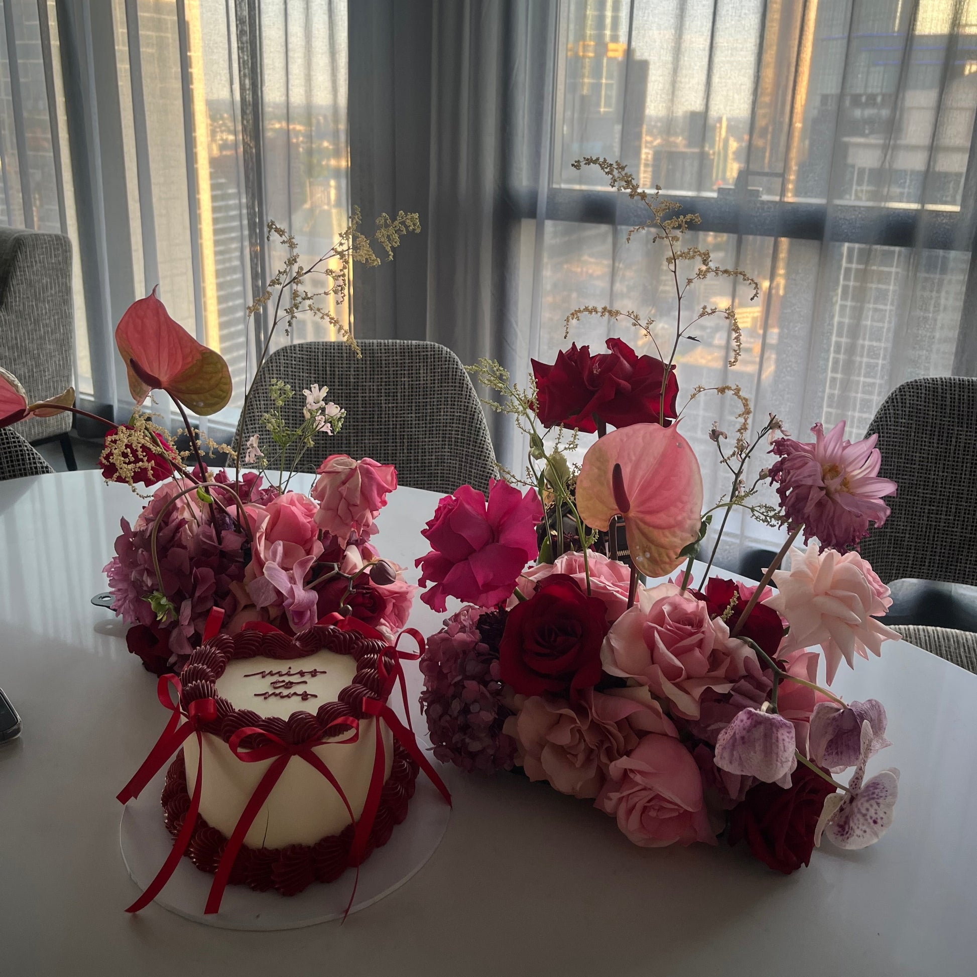 two medium floral clouds bright and bold
